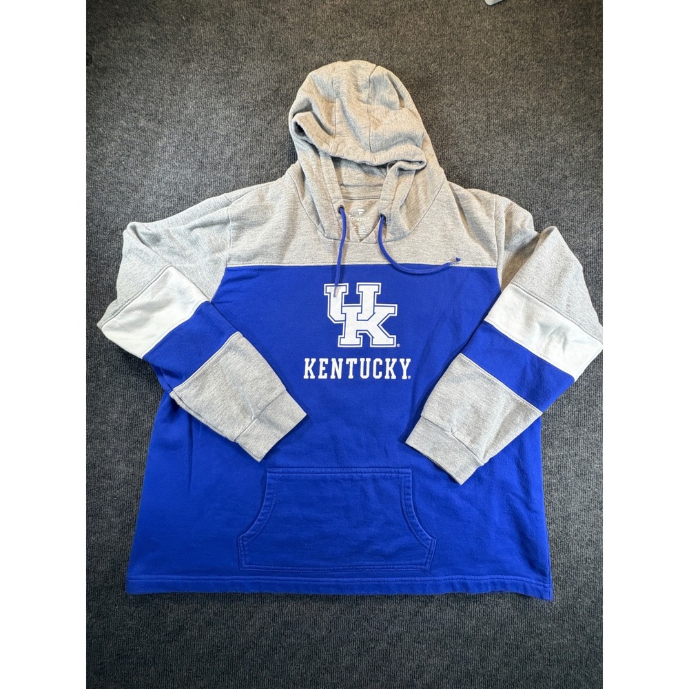 Fanatics Kentucky Wildcats Hoodie Mens 3X Blue Grey Colorblock Pullover 2965